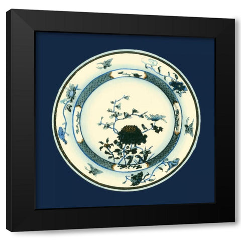Porcelain Plate III Black Modern Wood Framed Art Print with Double Matting by Vision Studio