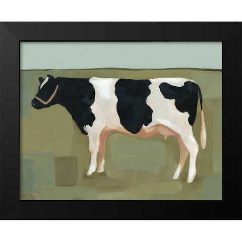 Custom Bovine Portrait II Black Modern Wood Framed Art Print by Scarvey, Emma