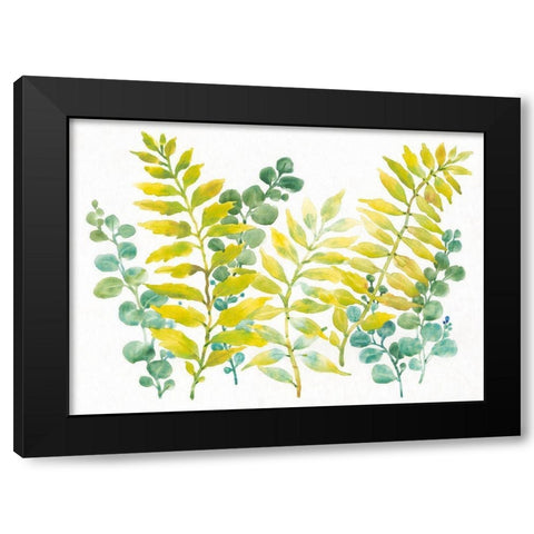 Mixed Greenery II Black Modern Wood Framed Art Print with Double Matting by OToole, Tim