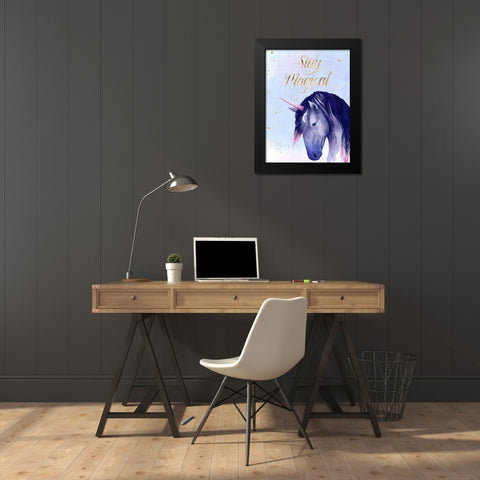 Unicorn Universe  I Black Modern Wood Framed Art Print by Popp, Grace