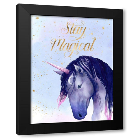 Unicorn Universe  I Black Modern Wood Framed Art Print by Popp, Grace
