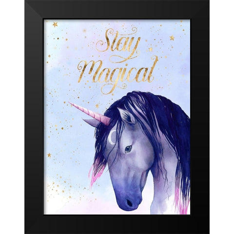 Unicorn Universe  I Black Modern Wood Framed Art Print by Popp, Grace