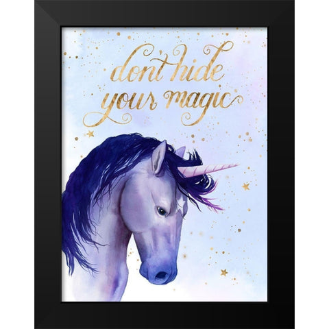 Unicorn Universe  II Black Modern Wood Framed Art Print by Popp, Grace