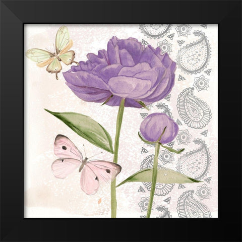 Flowers and Lace IV Black Modern Wood Framed Art Print by Parker, Jennifer Paxton