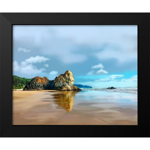 Oregon Coast III Black Modern Wood Framed Art Print by Kalina, Emily