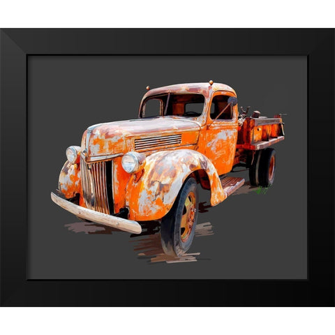 Vintage Truck V Black Modern Wood Framed Art Print by Kalina, Emily