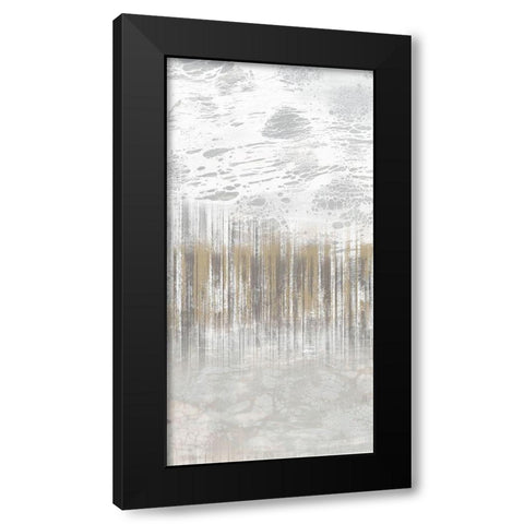 Neutral Staggered Lines I Black Modern Wood Framed Art Print with Double Matting by Goldberger, Jennifer