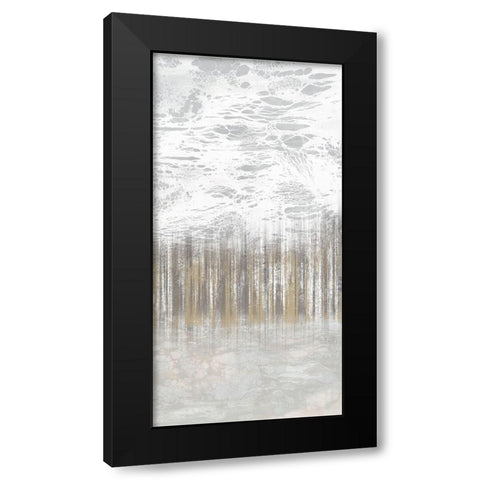 Neutral Staggered Lines II Black Modern Wood Framed Art Print by Goldberger, Jennifer
