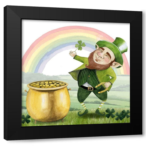 Leprechauns Rainbow I Black Modern Wood Framed Art Print by Popp, Grace