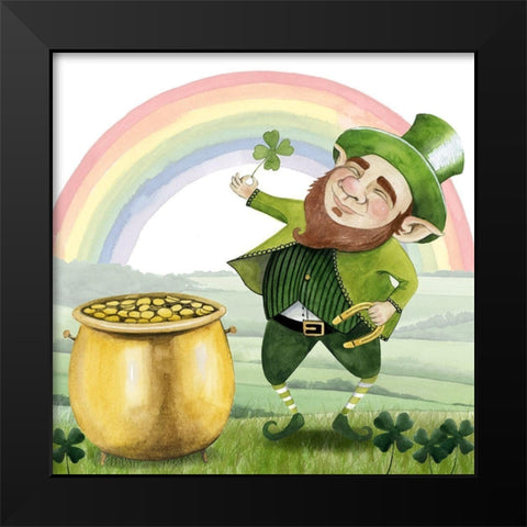 Leprechauns Rainbow I Black Modern Wood Framed Art Print by Popp, Grace