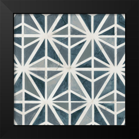 Teal Tile Collection VII Black Modern Wood Framed Art Print by Vess, June Erica
