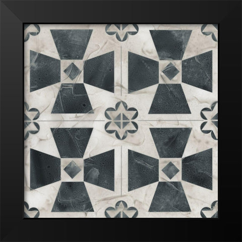 Neutral Tile Collection IV Black Modern Wood Framed Art Print by Vess, June Erica