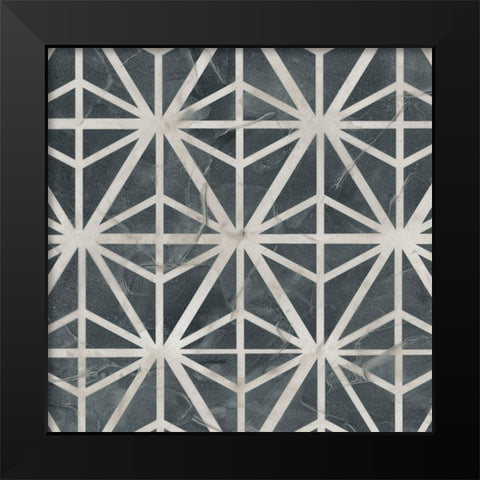 Neutral Tile Collection VII Black Modern Wood Framed Art Print by Vess, June Erica