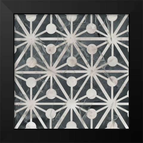 Neutral Tile Collection IX Black Modern Wood Framed Art Print by Vess, June Erica