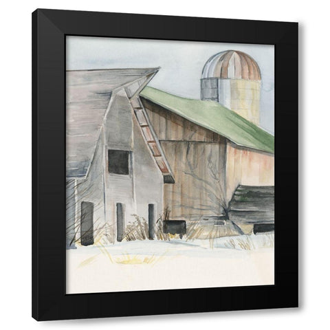 Winter Barn II Black Modern Wood Framed Art Print by Parker, Jennifer Paxton