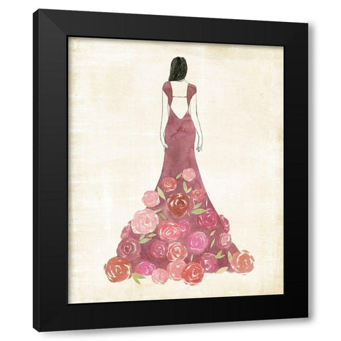 Garland Gown I Black Modern Wood Framed Art Print with Double Matting by Popp, Grace
