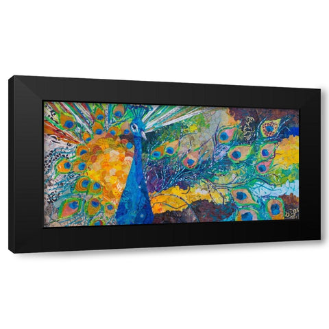 Percy Peacock II Black Modern Wood Framed Art Print with Double Matting by St. Hilaire, Elizabeth