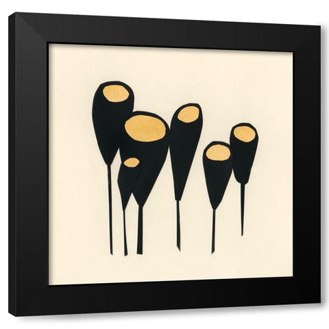 Mod Pod II Black Modern Wood Framed Art Print by Stramel, Renee W.