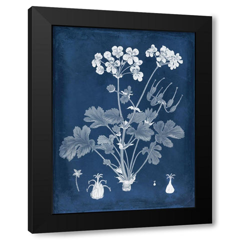 Botanical in Indigo III Black Modern Wood Framed Art Print with Double Matting by Vision Studio