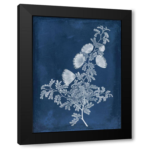 Botanical in Indigo IV Black Modern Wood Framed Art Print with Double Matting by Vision Studio