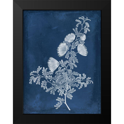 Botanical in Indigo IV Black Modern Wood Framed Art Print by Vision Studio