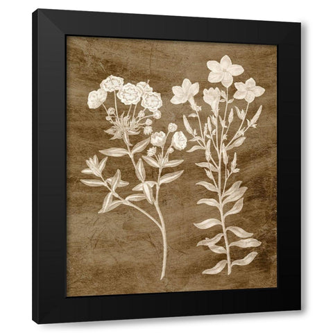 Botanical in Taupe I Black Modern Wood Framed Art Print with Double Matting by Vision Studio