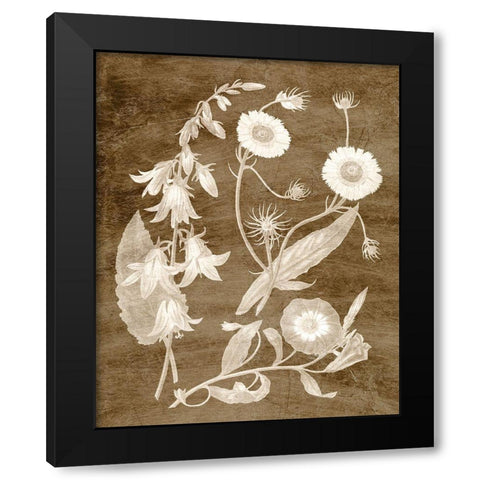 Botanical in Taupe III Black Modern Wood Framed Art Print with Double Matting by Vision Studio