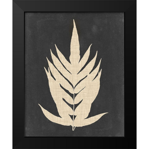 Linen Fern II Black Modern Wood Framed Art Print by Vision Studio