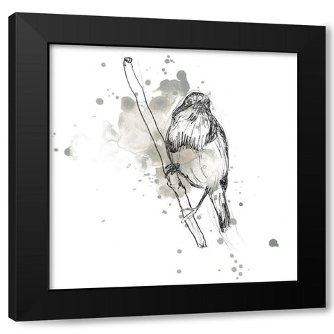 Gestural Bird Study III Black Modern Wood Framed Art Print by Vess, June Erica
