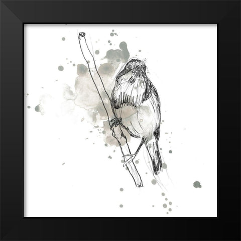 Gestural Bird Study III Black Modern Wood Framed Art Print by Vess, June Erica