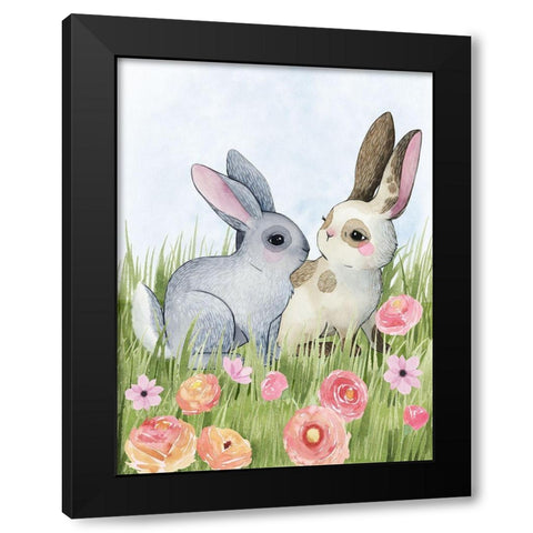Somebunny Love I Black Modern Wood Framed Art Print with Double Matting by Popp, Grace