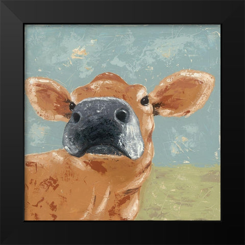 Farm Life-Cow Black Modern Wood Framed Art Print by Reynolds, Jade