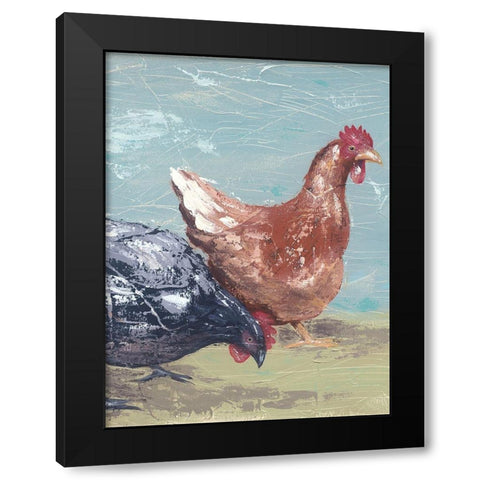 Farm Life-Chickens I Black Modern Wood Framed Art Print by Reynolds, Jade