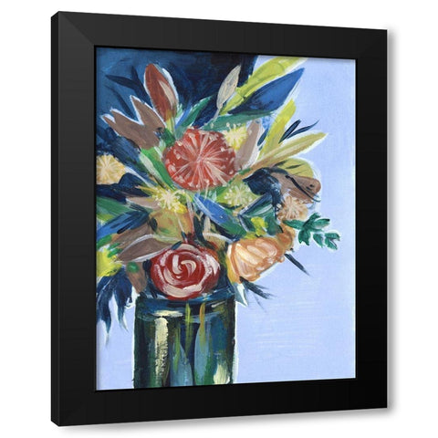 Flowers in a Vase I Black Modern Wood Framed Art Print with Double Matting by Wang, Melissa