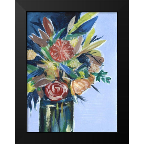 Flowers in a Vase I Black Modern Wood Framed Art Print by Wang, Melissa