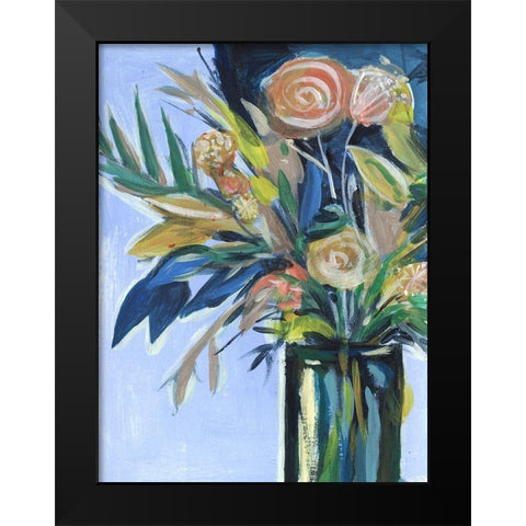 Flowers in a Vase II Black Modern Wood Framed Art Print by Wang, Melissa