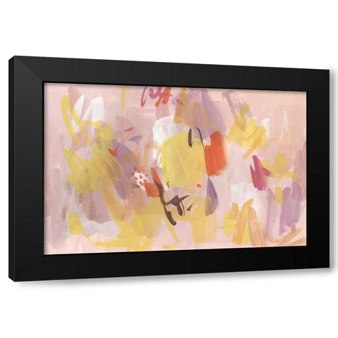 Pink Abstraction I Black Modern Wood Framed Art Print with Double Matting by Wang, Melissa