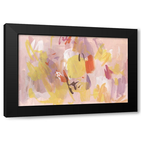 Pink Abstraction I Black Modern Wood Framed Art Print by Wang, Melissa