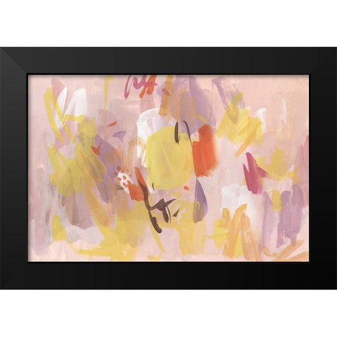 Pink Abstraction I Black Modern Wood Framed Art Print by Wang, Melissa