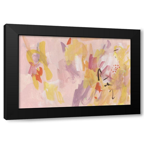 Pink Abstraction II Black Modern Wood Framed Art Print with Double Matting by Wang, Melissa