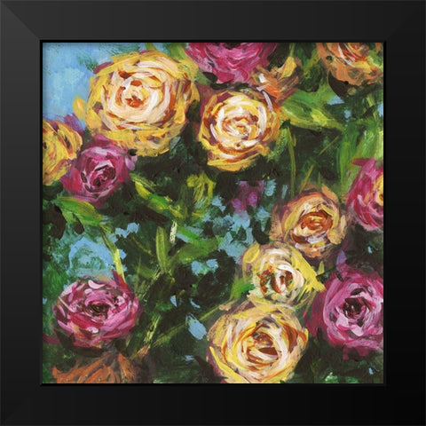 Roses in Sunlight II Black Modern Wood Framed Art Print by Wang, Melissa