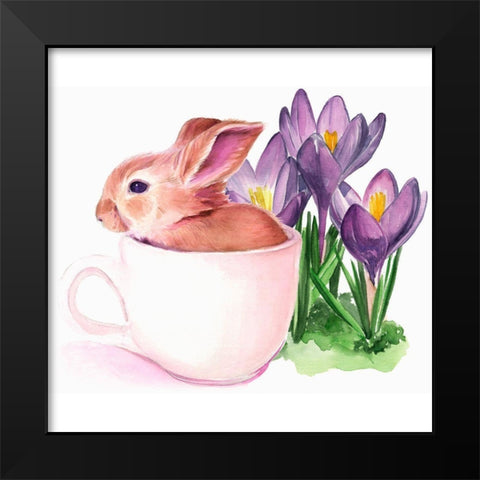 Bunny Crossing I Black Modern Wood Framed Art Print by Parker, Jennifer Paxton