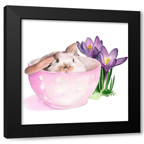Bunny Crossing II Black Modern Wood Framed Art Print by Parker, Jennifer Paxton