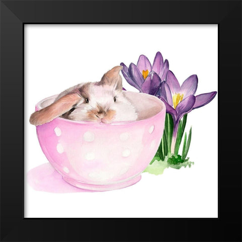 Bunny Crossing II Black Modern Wood Framed Art Print by Parker, Jennifer Paxton