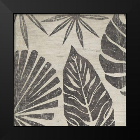 Tribal Palms III Black Modern Wood Framed Art Print by Vess, June Erica