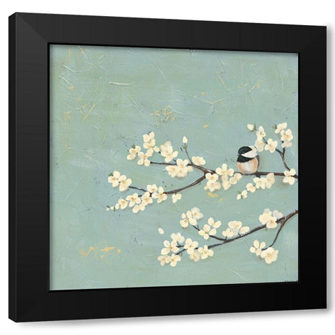 Chickadee and Dogwood I Black Modern Wood Framed Art Print by Reynolds, Jade