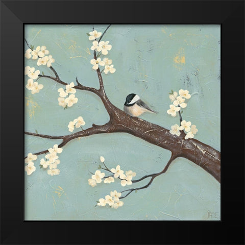Chickadee and Dogwood II Black Modern Wood Framed Art Print by Reynolds, Jade