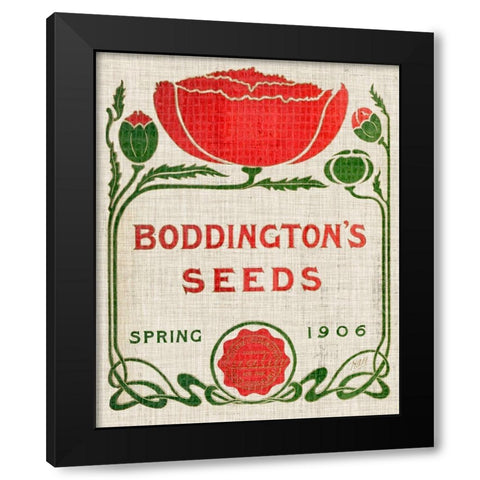 Flower Seed Packs III Black Modern Wood Framed Art Print with Double Matting by Vision Studio