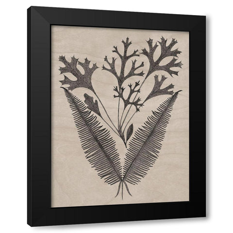 Eloquent Leaves IV Black Modern Wood Framed Art Print with Double Matting by Vision Studio