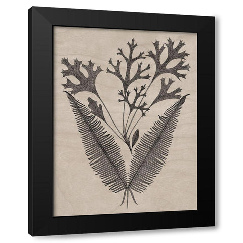 Eloquent Leaves IV Black Modern Wood Framed Art Print by Vision Studio